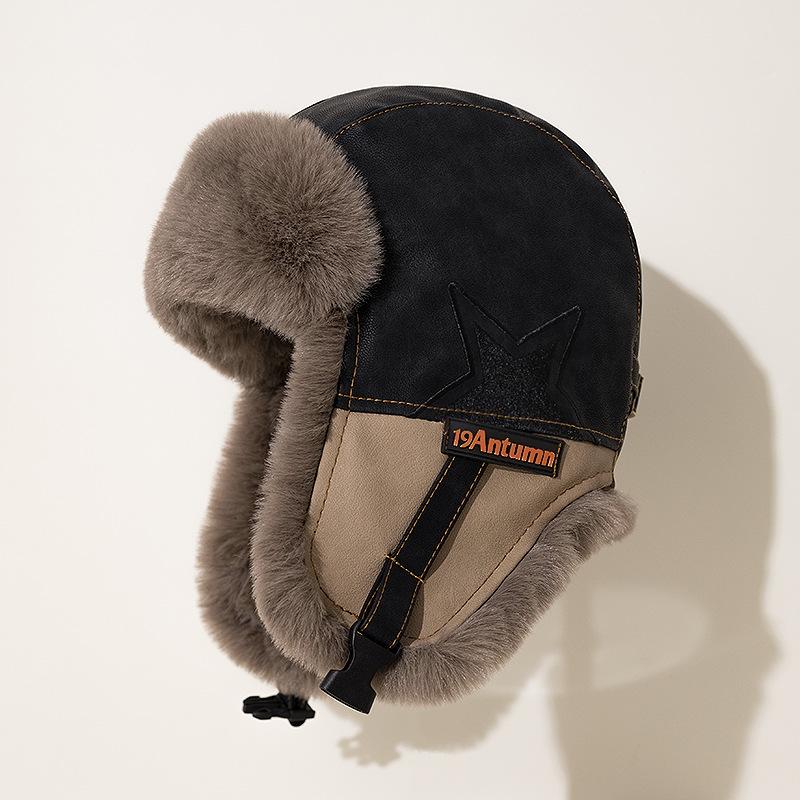 Half Star Verdicken Sie Kunstpelz Ohrenklappenmütze Uschanka Bombermütze Unisex Winter Ski Ride Reise Casual Warm Cap Farbabstimmung