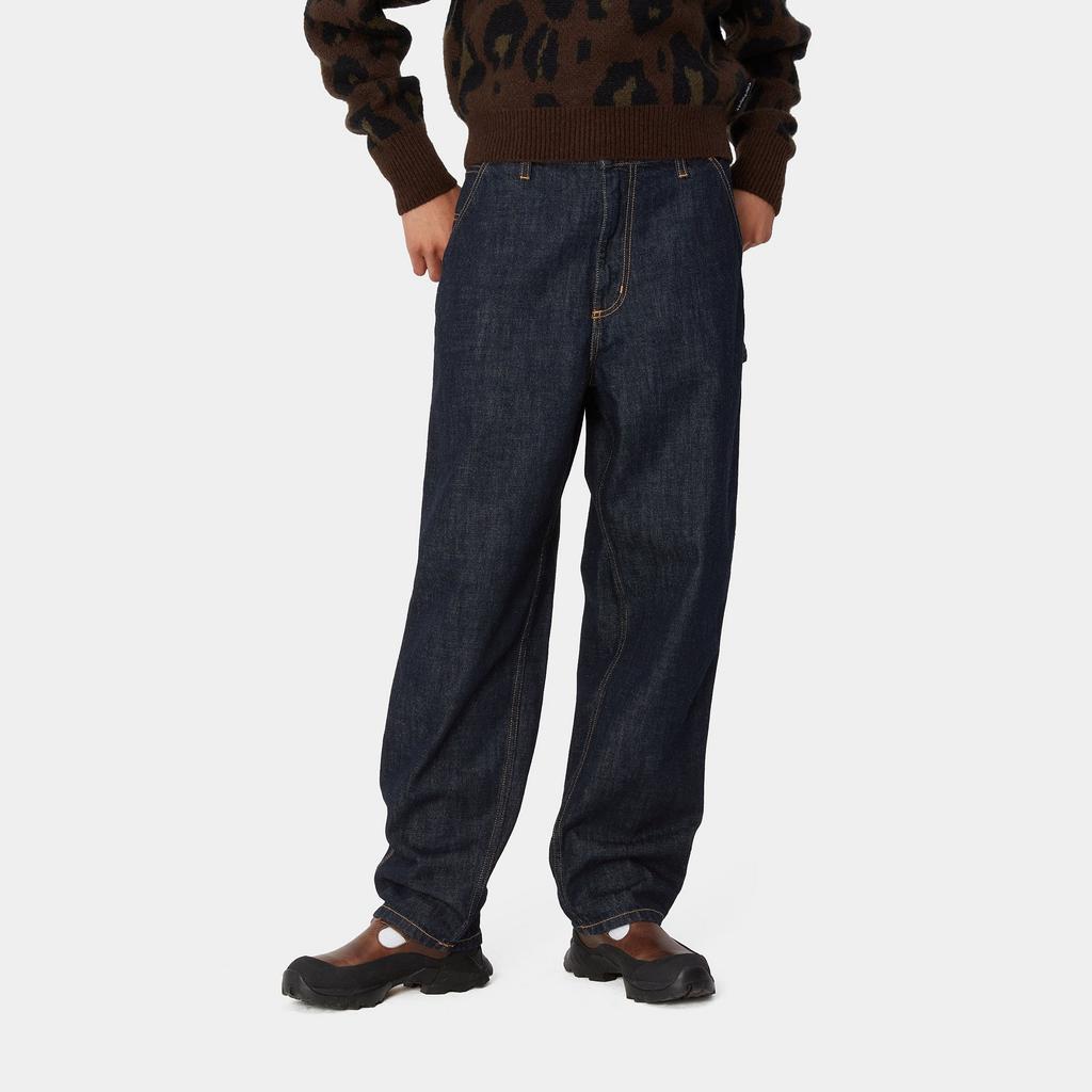 Carhartt WIP Fw24 W Brandon Single Knee Pant Loose Triple Stitch Zipper Fly Square Label Jeans Women pants Blue I034225-01-02