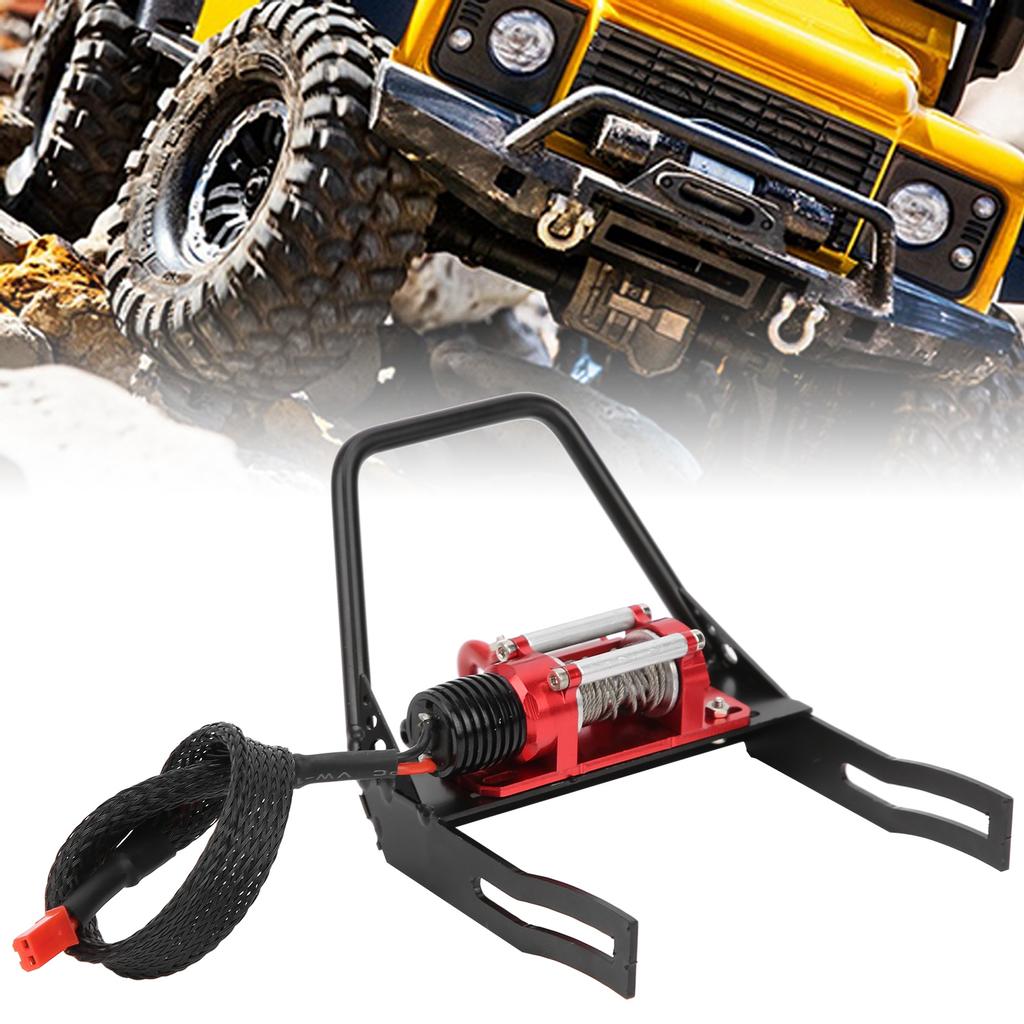 Front Bumper with Winch Upgrade Parts Accessory Fit for SCX10 1:10 RC Crawler Climbing Car