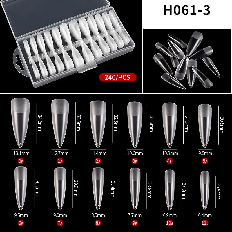 Press On Nails Coffin Nail Tips Clear Full Cover Fake Nail Artificial Press On Long Ballerina Transparent Nail Extensions