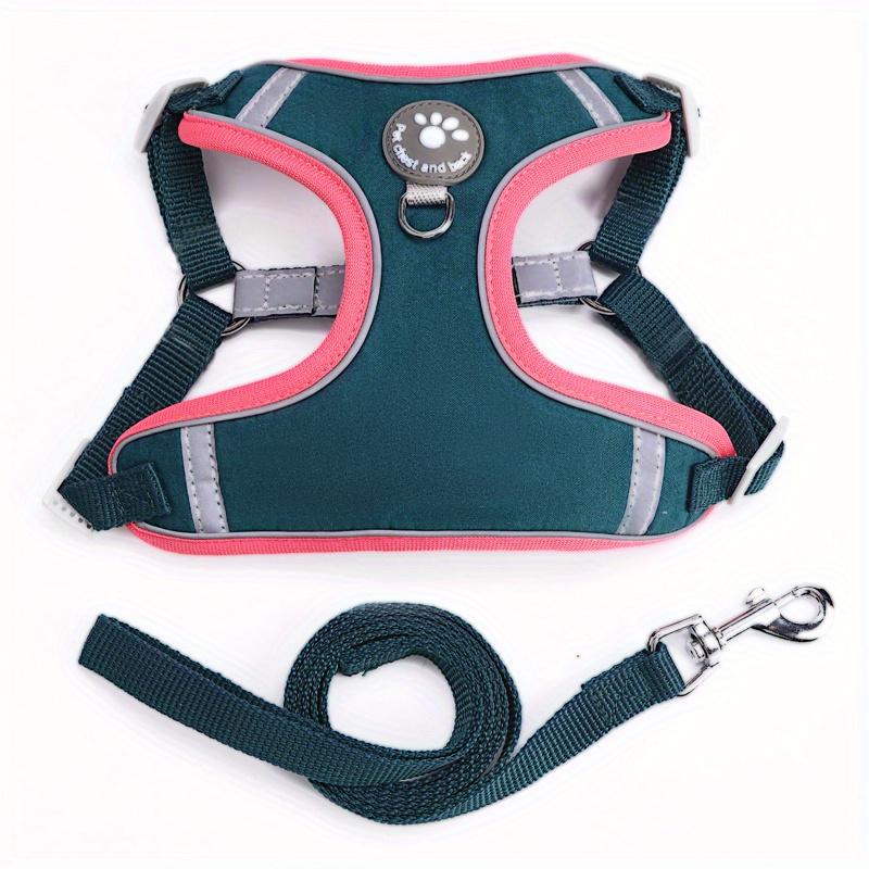 Myk og reflekterende sele med bånd for mellomstore og store hunder - Semsket stoff og sterke farger