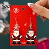 Hanging Earrings 1 Pair Women Christmas Tree Elk Santa Bell