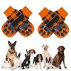 4Pcs Double Side Grips Dog Socks Adjustable Straps Pet Boots Dog Paw Protectors  Prevent Licking