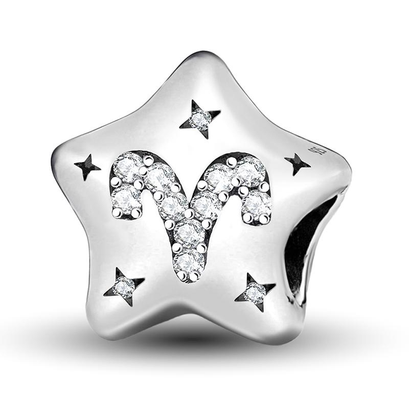 Copper 12 Constellation Star Cute Series Charms Bead Fit Original Pan Bracelet Bangle Diy Jewelry For Women Gift