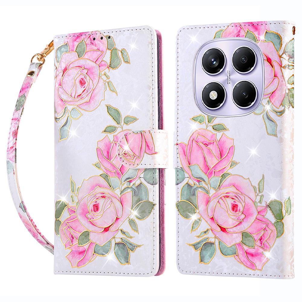 

For Xiaomi Redmi Note 14 Pro 4G Case RFID Blocking Flower Leather Phone Cover Flower
