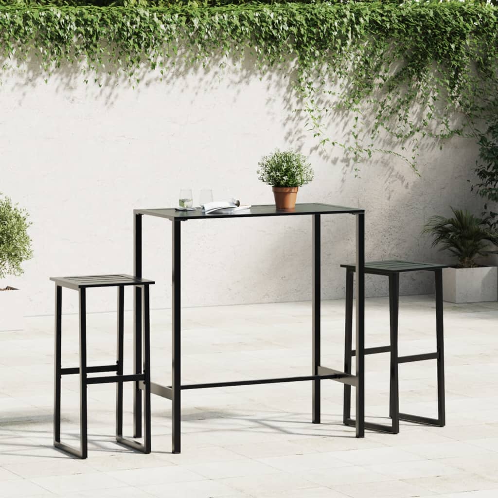 Bar Stool Set 2 pcs Black 38 x 38 x 80 cm Powder Coated Steel