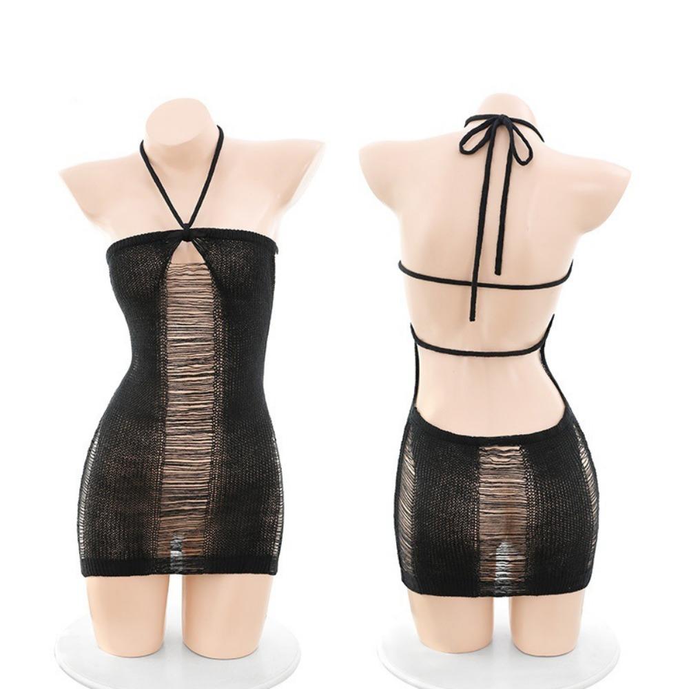 Pulover Domila fără spate mărime plus Lenjerie sexy Costumul pasiunii pentru femei Uniformă Tentație Flirt Gratuit F615