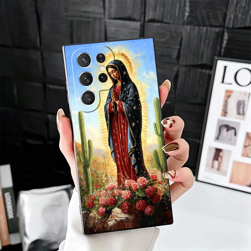 Virgen Mary Virgin De Guadalupe Soft Phone Case for Samsung Galaxy S26 S25 Edge S24 Ultra S23 Plus S22 S21 FE S20 Black Cover Ba