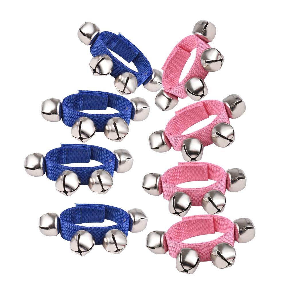 8pcs Jingle Bells Wrist Bells Musical Instrument Christmas Wrist Bell Percussion Music Rhythm for School Music Parties Favors Gifts