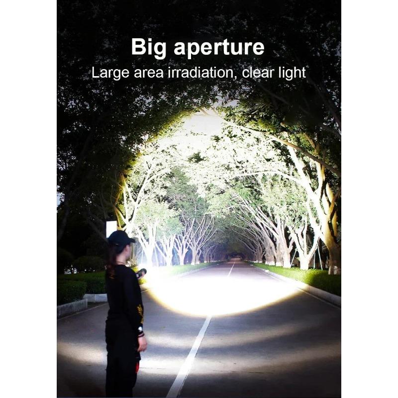 High power LED aluminum alloy flashlight for remote and wide range lighting, suitable for home, outdoor, and emergency lighting, cold resistant