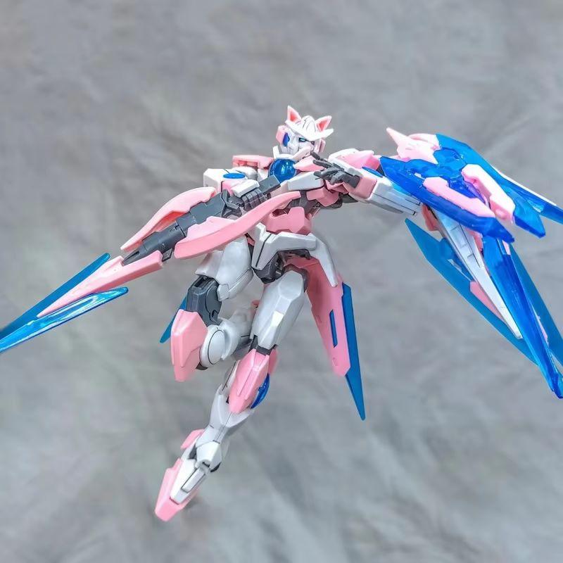 

Hot 00Qan HG 1/144 Cat Ear Ver Pink Blue Black Color Options Mecha Assembly Model Kit Action Figures Anime Boys Toys Collectible