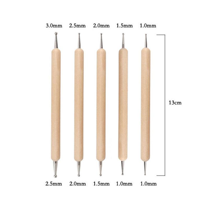 

5 шт./компл. ручка для дизайна ногтей, ручка с хрустальными бусинами, двусторонняя ручка для рисования, стразы, маникюрные инструменты