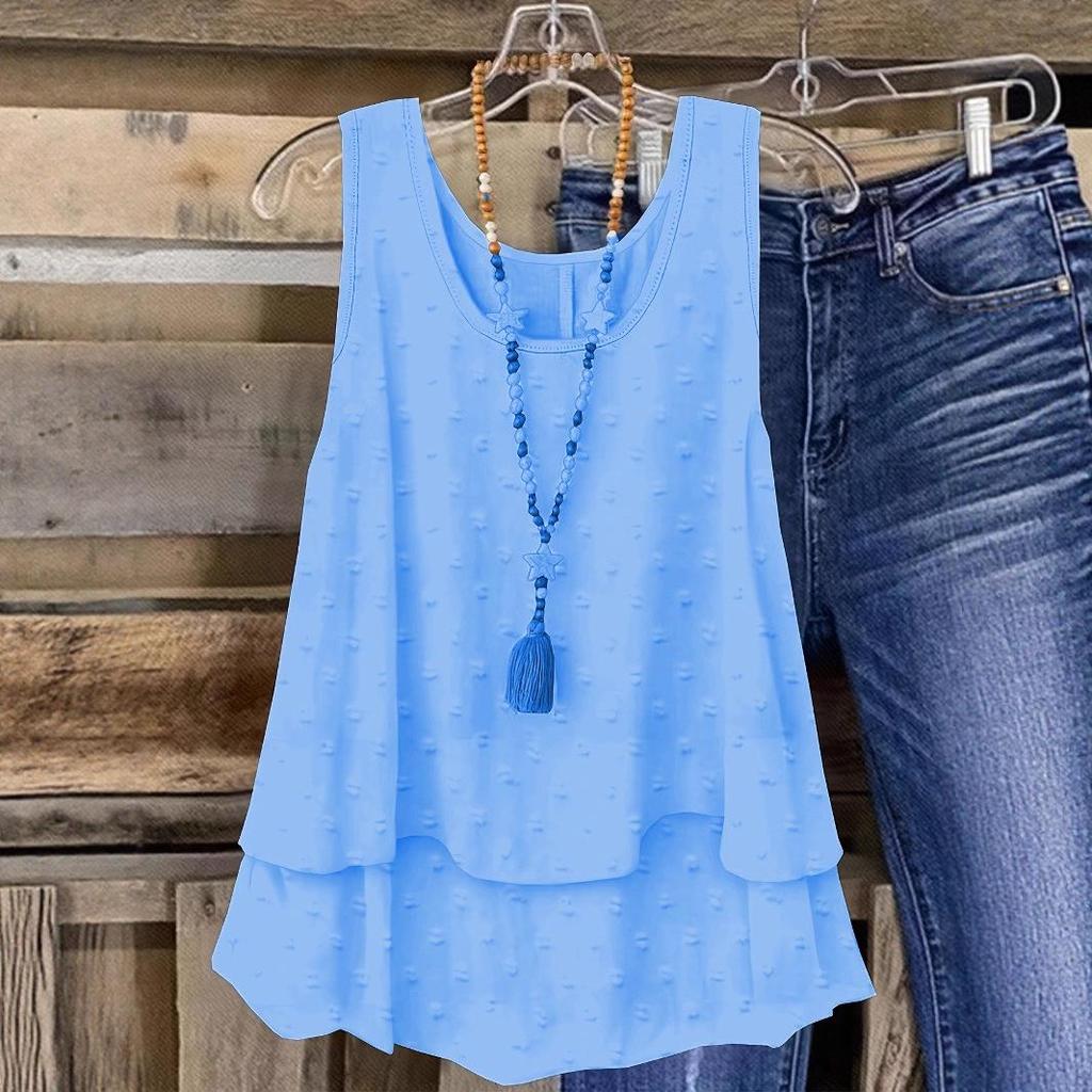 2025 European & American Women's Summer Solid Color Casual Vest Top