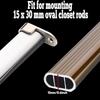 2-10pcs Oval Closet Pole Sockets,Flange Rod Holder,Closet Rod Brackets,Hanging Clothes Rod Holder,Wardrobe Clothes Tube Support
