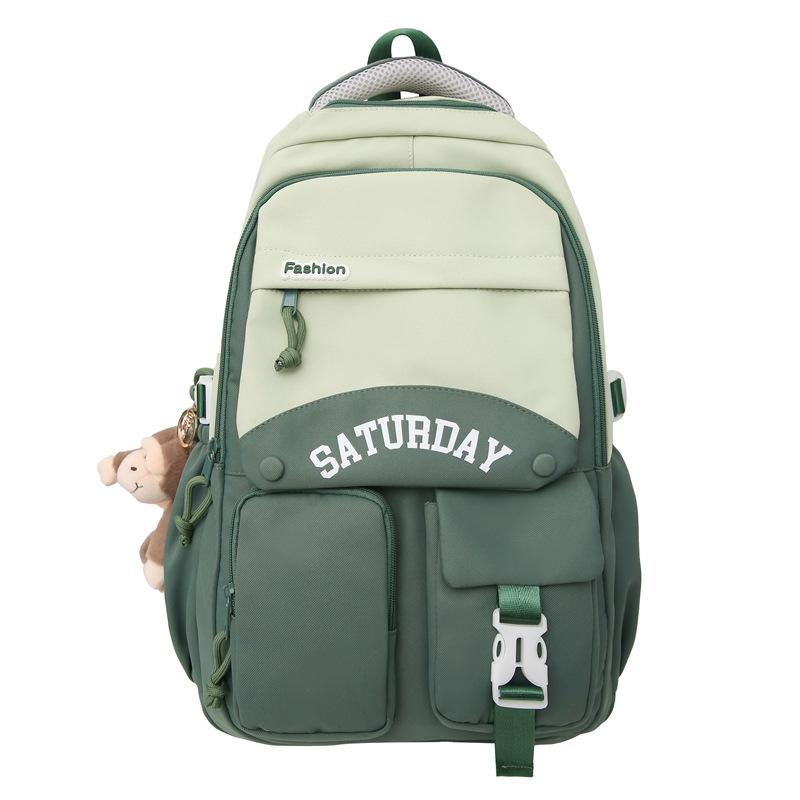 

Junior High School Female Students School Bag Contrasting Color Middle School Students Backpack Trendy Cool New Large Capacity Couple Backpack single bag