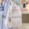Cute Bow Star Elephant Apple Pattern Student Backpack With Plush Pendant For Middle School Students