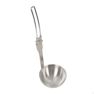 Folding Ladle Slotted Spoon Steel Soup Colander Spoon, Kitchen Outdoor Cooking Utensils Travel