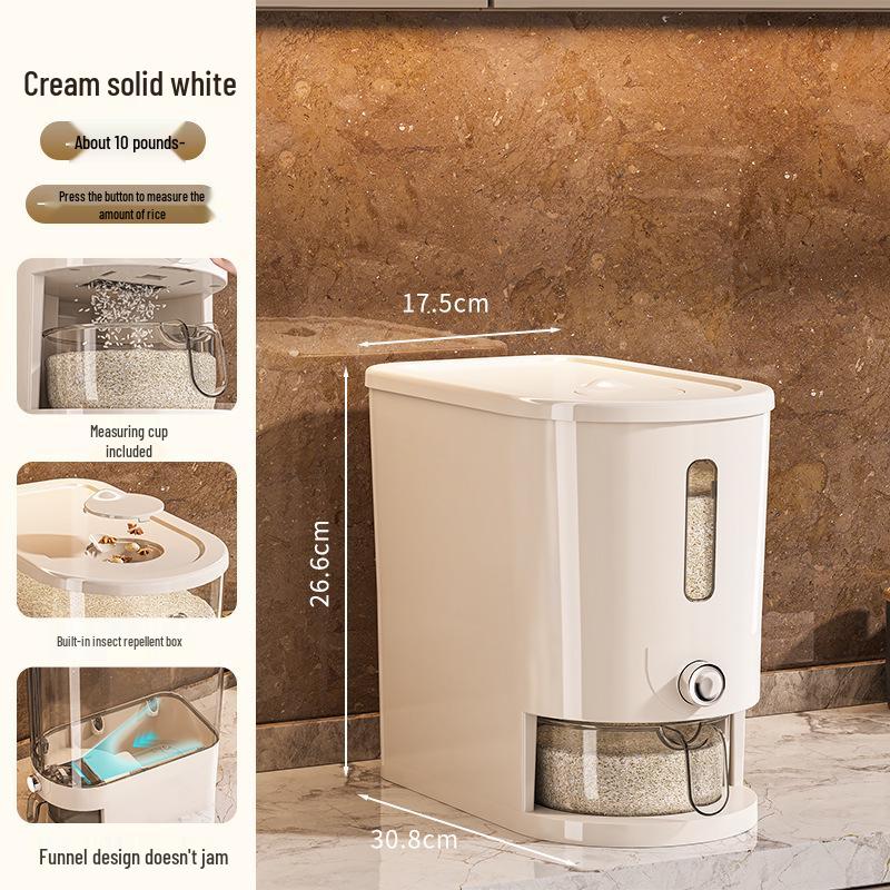 Press-Type Large Capacity Rice & Grain Dispenser - Insect & Moisture-Proof