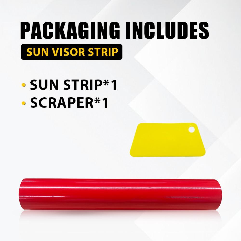 1 Stück 60*10 Zoll Rot Auto Windschutzscheibe Sonnenblende Vinyl Aufkleber Streifen Folie Banner Leer Aufkleber Weiß Schwarz Sunstrip Aufkleber Zubehör