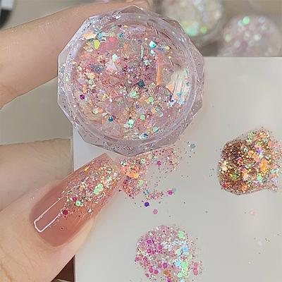 Paillettes laser à paillettes européennes pour nail art, paillettes magiques explosives, décorations pour perceuses à ongles Goblin Eye