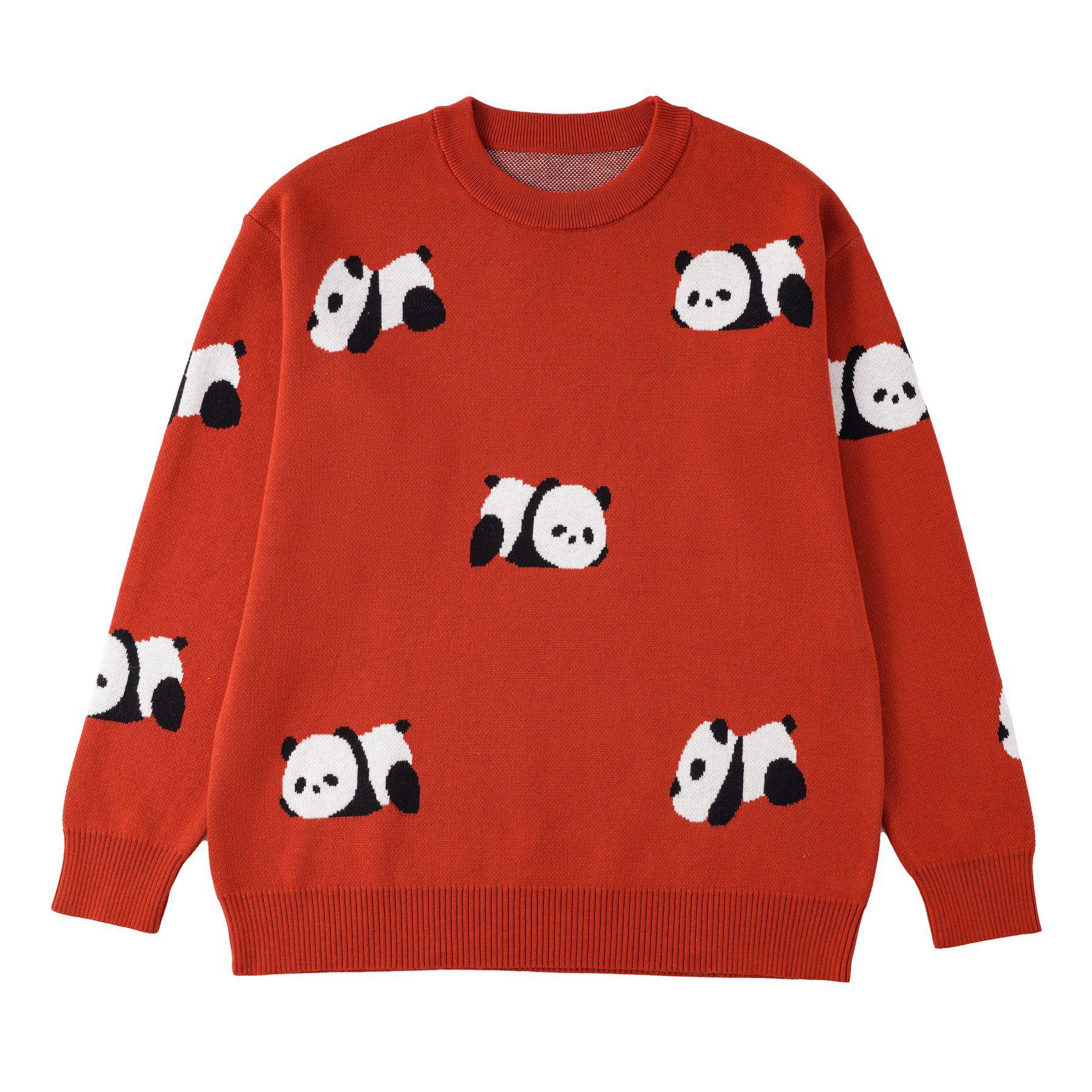 

Autumn & Winter Thickened Family Sweater - Cute Cartoon Round Neck Long Sleeve for Parent-Child Matching Size 110 червоний/помаранчевий