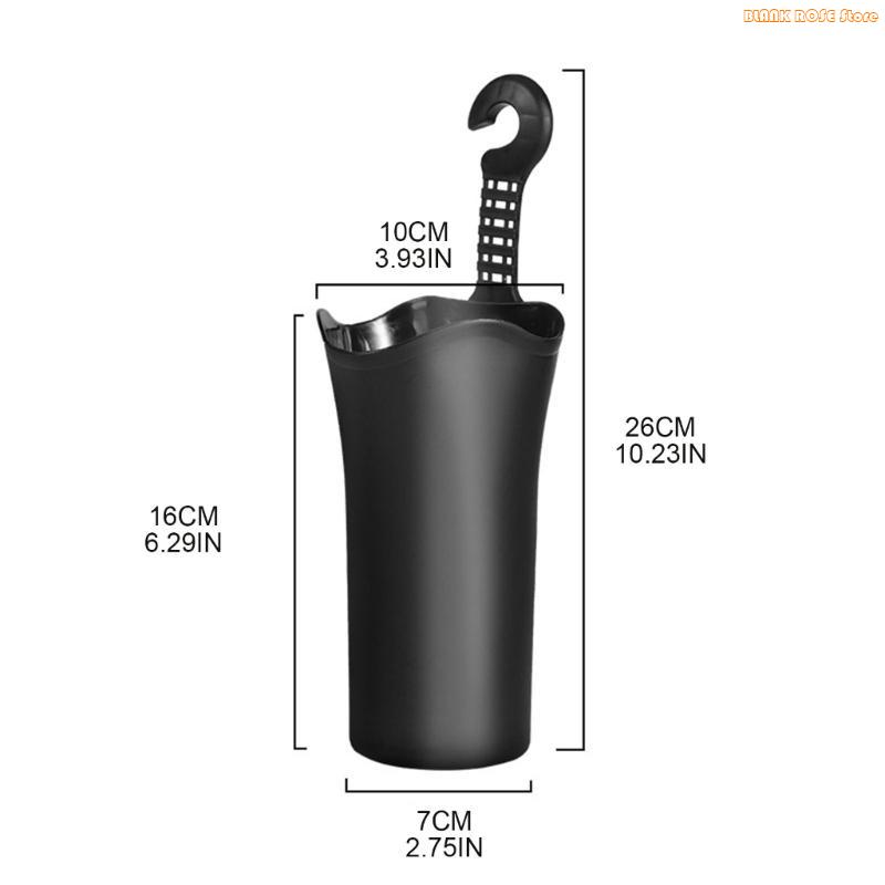 K1AE Waterproof Car Trash Can with Car Headrest Hooks Hanging Garbage Container