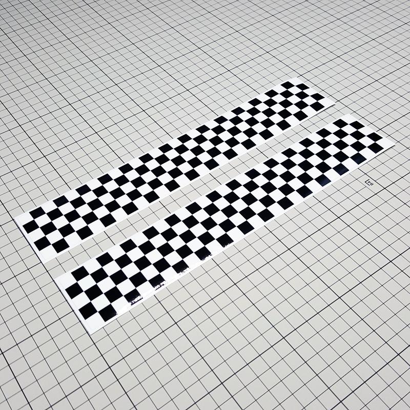 Černobílé samolepky na auto Squa Vodotěsné kostkované vinylové samolepky na karoserii motocyklu