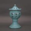 Song Dynasty Ru Kiln Blue Glaze Imperial Palace Cloud Pavilion Pattern Incense Burner Antique Porcelain Ornament