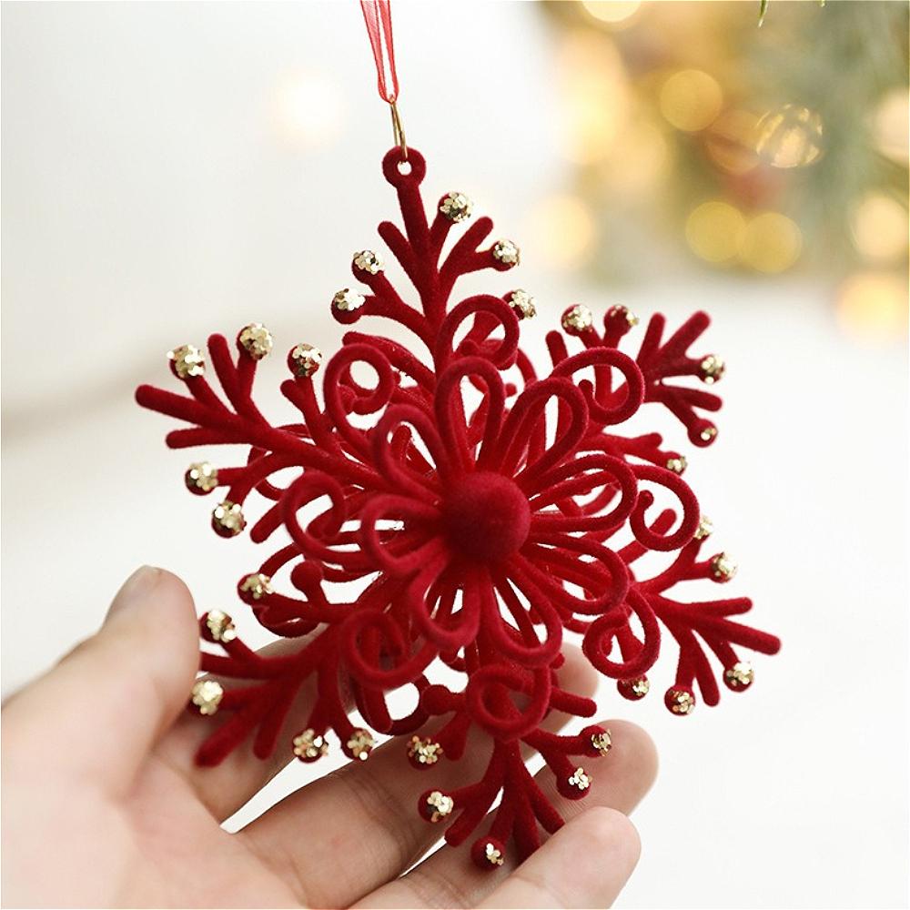 2026 New Year's Party & Christmas Plush Pendants - Christmas Ball Snowflake Deer Decor, Home Wall Hanging Decoration Supplies