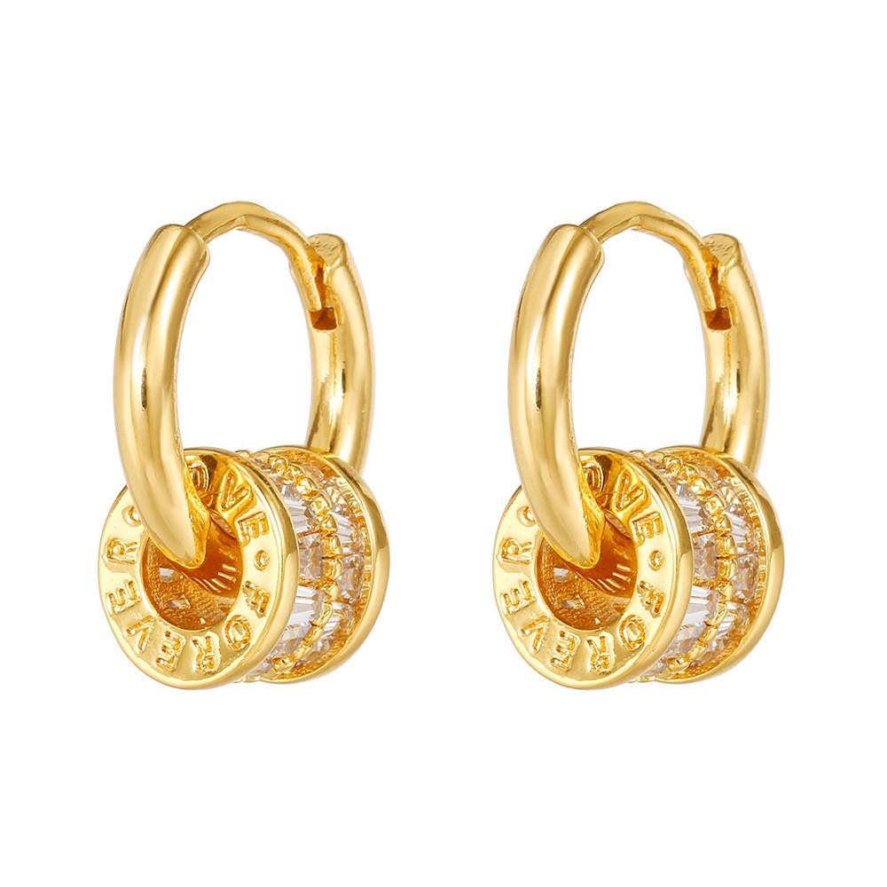 Earrings: Light Luxury, High-End Zircon Small Earrings, Copper Earrings, Exquisite And Versatile, Fashionable Gold Jewelry