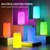 Touch Table Lamp, RGB Mode 3 Way Dimmable LED Lamp for Bedroom, Multi-Color Smart Nightstand Bedside Lamp Nursery Night Light for Living Room Home