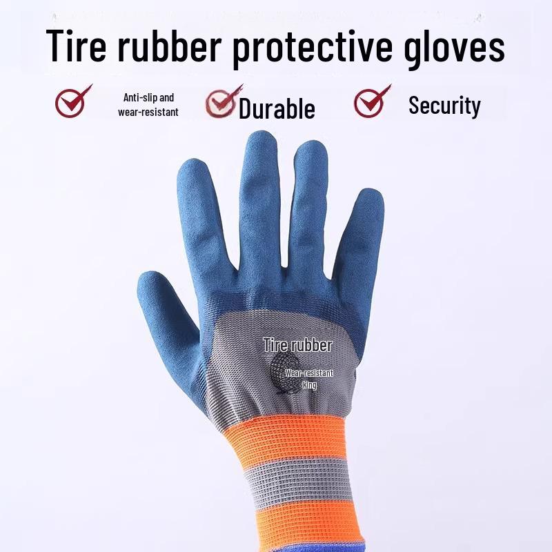 Lateksowe Rękawice Ochronne Antypoślizgowe i Odporne do Pracy i Budowy