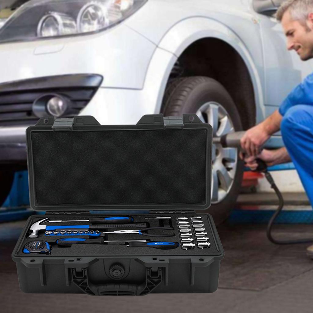 Waterproof Hard Shell PP Suitcase Portable Wear-Resistant Shockproof Sponge Storage Box, Camera Sealed Safety Instrument Toolbox