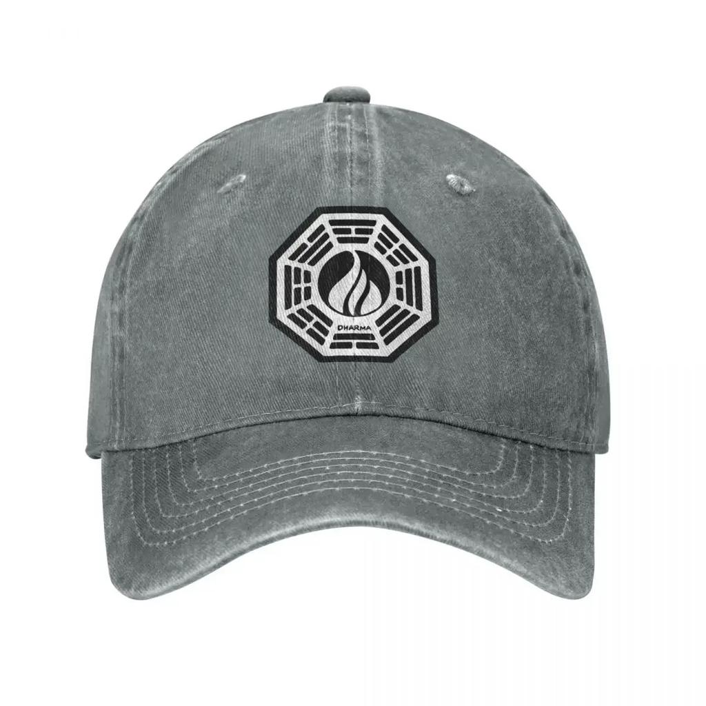 Casual Dharma Initiative Logo Lost TV Show Baseball Cap Unisex Distressed  Washed Cap Outdoor  Hats Cap