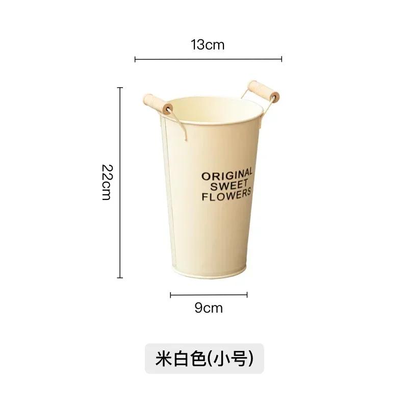 1pcs Nordic Style Iron Sheet Flower Arrangement Bucket Flower Shop Flowers Awakening Bucket Living Room Decorative Flower Ware