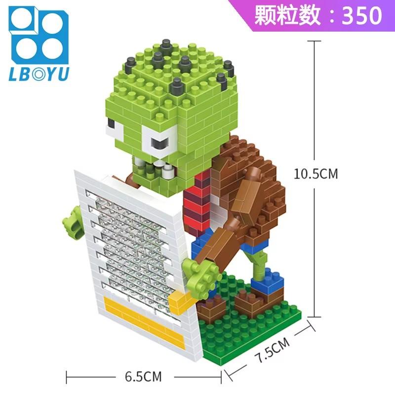 Plants Vs Zombies Blocks Small Cartoon Mini Building Block Peashooter Sunflower Chomper Assemble Action Model Doll Toy For Kids