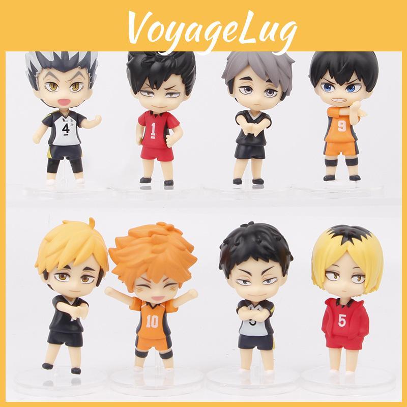 8 Cute Standing Volleyball Boys Anime Figure Sun Yang Doll Toy Model 5-7.5cm No Assembly Collectible