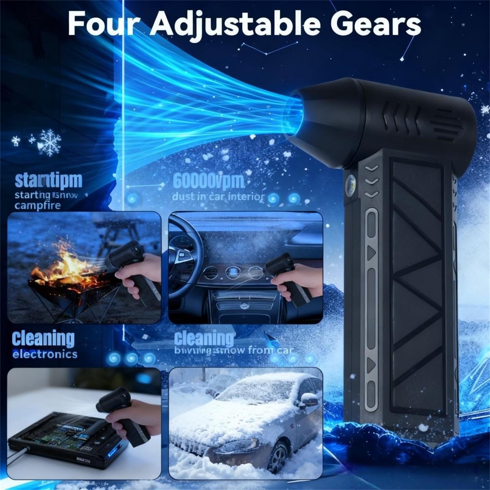 

Электрическая щетка-пылесос, воздуходувка, мощный вентилятор, бесщеточный двигатель, USB-перезаряжаемый, 130000 об/мин для компьютера, клавиатуры, улицы, дома и автомобиля, 4 режима скорости One Size чёрный