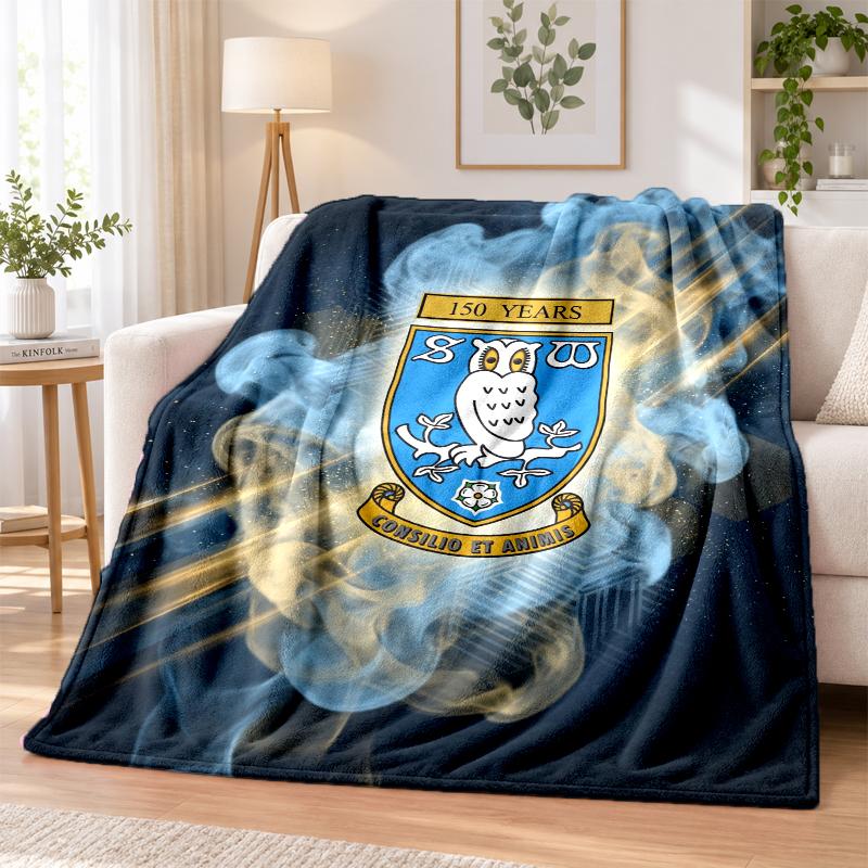 Sheffield Wednesday Printed Flannel Blanket Warm Comfort Bed Throw For Indoor Home Decoration
