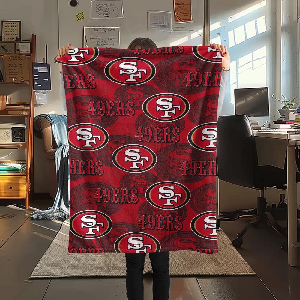 1Pc San Francisco 49ers Print Flannel Blanket, High quality Comfortable for All Seasons, Home Decor, Warmth and Comfort, Perfect for Gifts