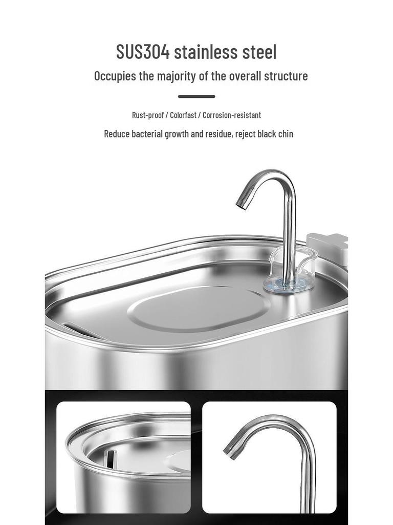 3.2L Stainless Steel Automatic Pet Water Fountain for Cats and Dogs