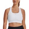 Under Armour Round Neck Solid Color Logo Print Sports Medium Support Bra Women Bras White 1377916-100