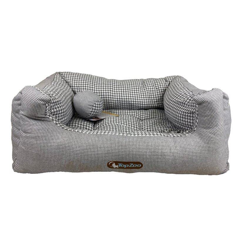 

TopZoo Dudu Cozy Houndstooth Gray M Pet Bed серый