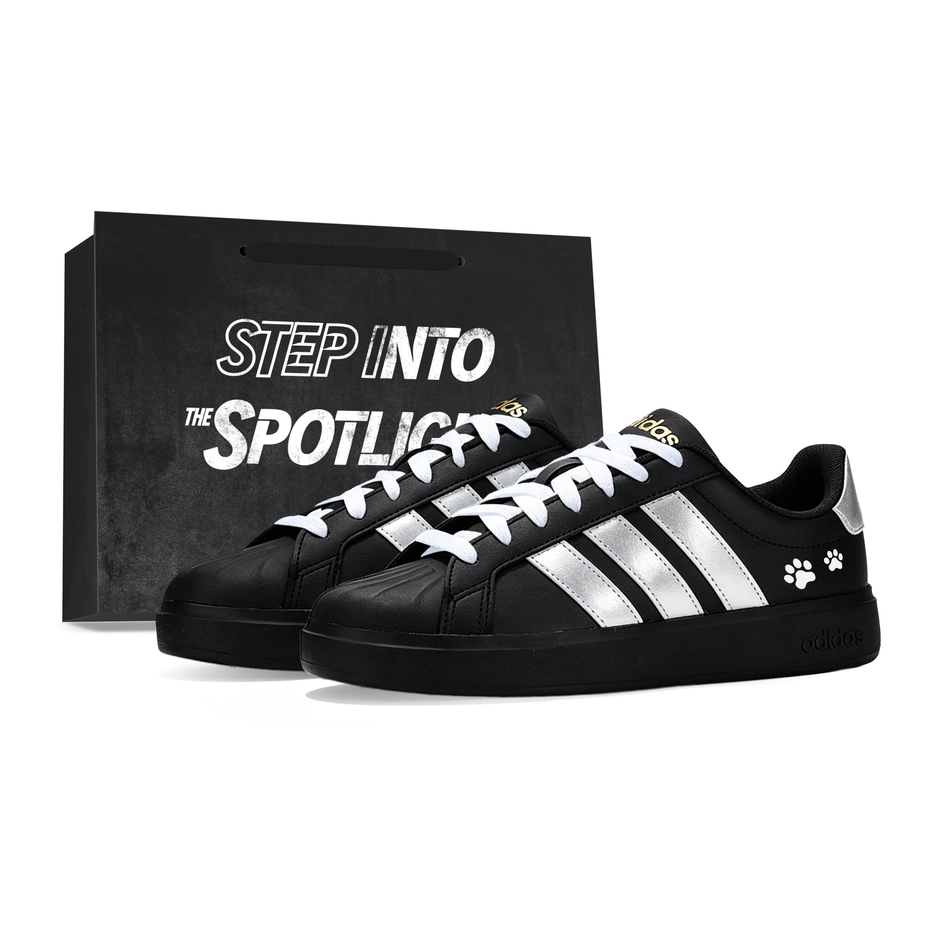 

Adidas Street Talk Abrasion Resistant Lightweight Low top Skateboard Shoes Unisex Black Silver JS5053(Team2416-) 37⅓