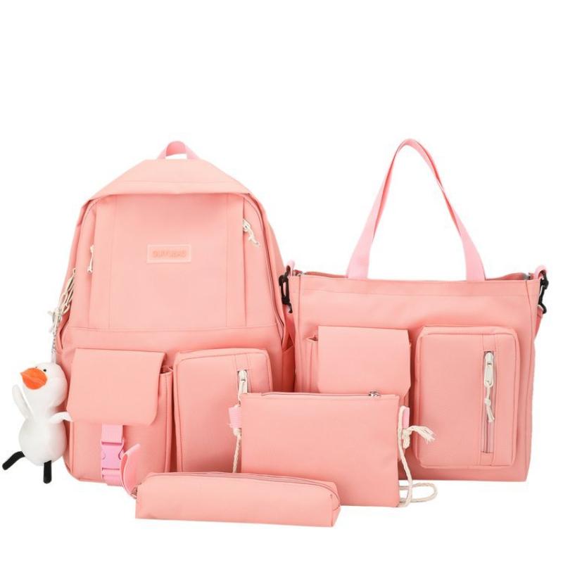 4pcs Oxford Cloth Backpack for Elementary School Students with Multiple Pockets LargeCapacity Backpack for Girls Casual Travel Four Piece Backpack Set