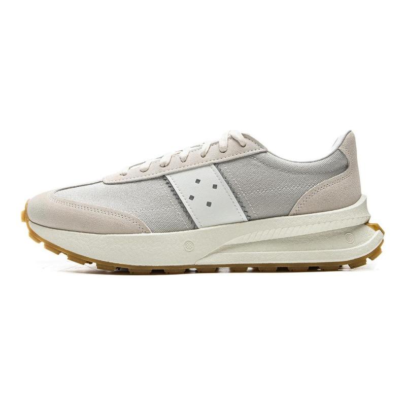 Li-Ning Qingzhou unisex mid-top casual shoes off-white reflective slip resistant wear resistant AZGV073-3 36