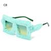 Y2K Trendy Oversized Plush Sunglasses Winter Shades for Female Soft Fluffy Square Frames Sun Spectacles Novelty Party Cosplay Spectacles