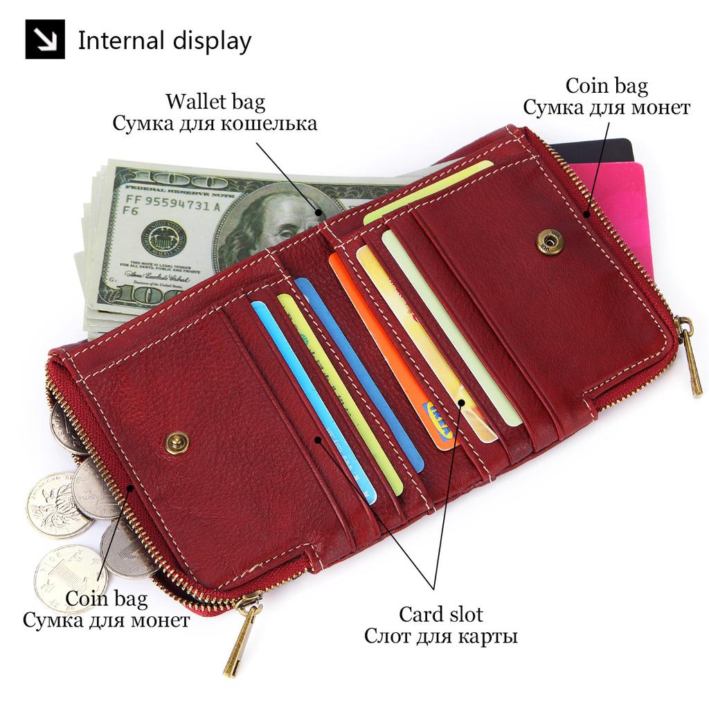 Shengjuanfeng Mens Wallet Double Zipper Leather Bag Fashionable Top Layer Cowhide Short Wallet Retro Change Money Clutch Bag Color : Brown, Size : S Shengjuanfeng Mens Wallet Double Zipper Leather Bag Fashionable Top Layer Cowhide Short Wallet Retro Change Money Clutch Bag Color : Brown, Size : S