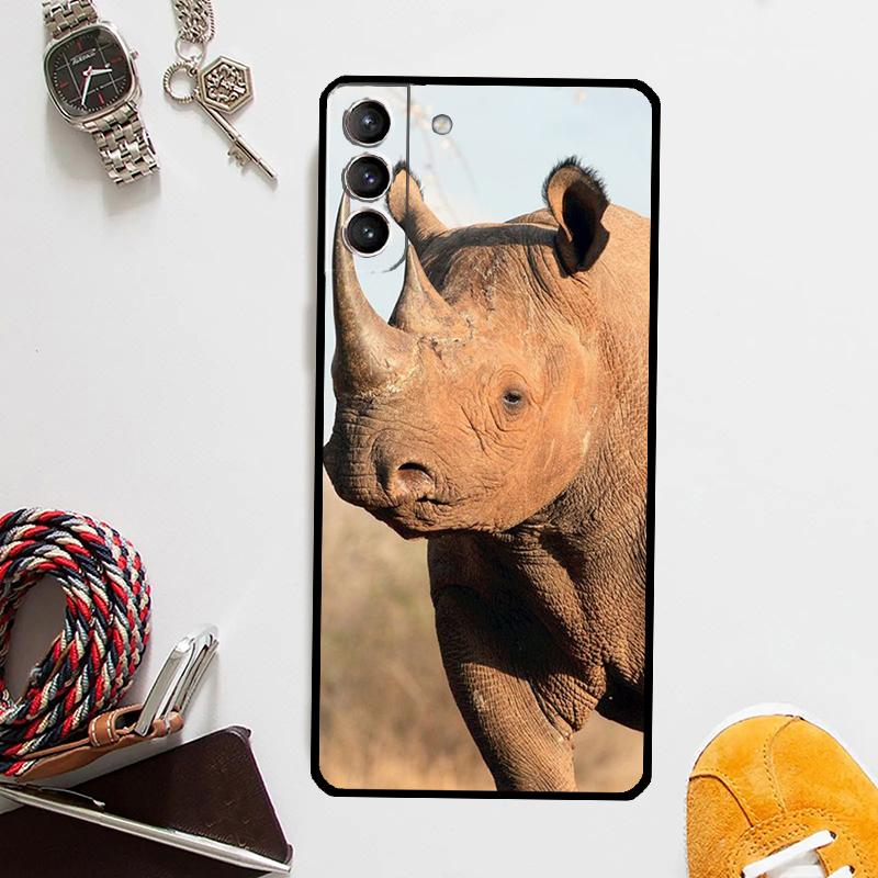 

Чехол для телефона с изображением носорога для Samsung Galaxy S24 Ultra S22 Plus S20 S21 S23 FE Note 20 10 S8 S9 S10 Galaxy S10 Plus