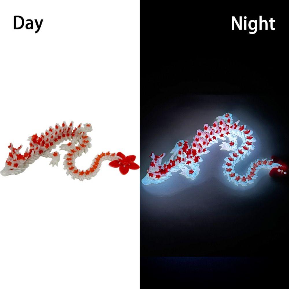 Desktop Decoration 3D Printed Dragon Articulated Luminous Chinese Loong  Home Decor